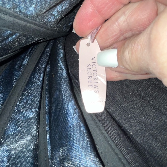 NWT Vintage Victoria's Secret Gorgeous Blue Lace Up Corset Bustier Size S - Picture 10 of 12